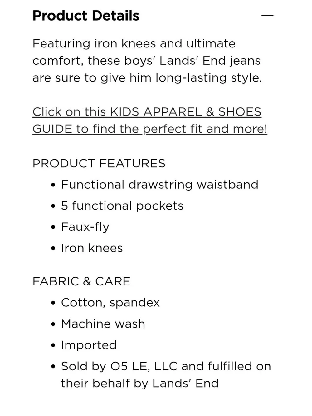 Lands End classic straight
